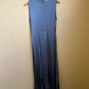 H&M Blue Sleeveless Sheath Maxi Dress